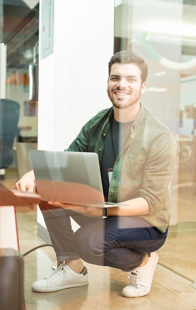 Technician in server room